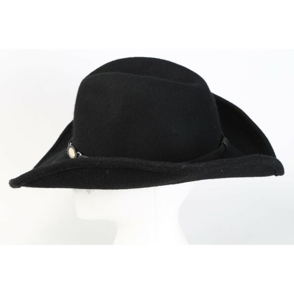 SCALA Black Wool Fedora Cowboy Western Hat One Size - Picture 12 of 12